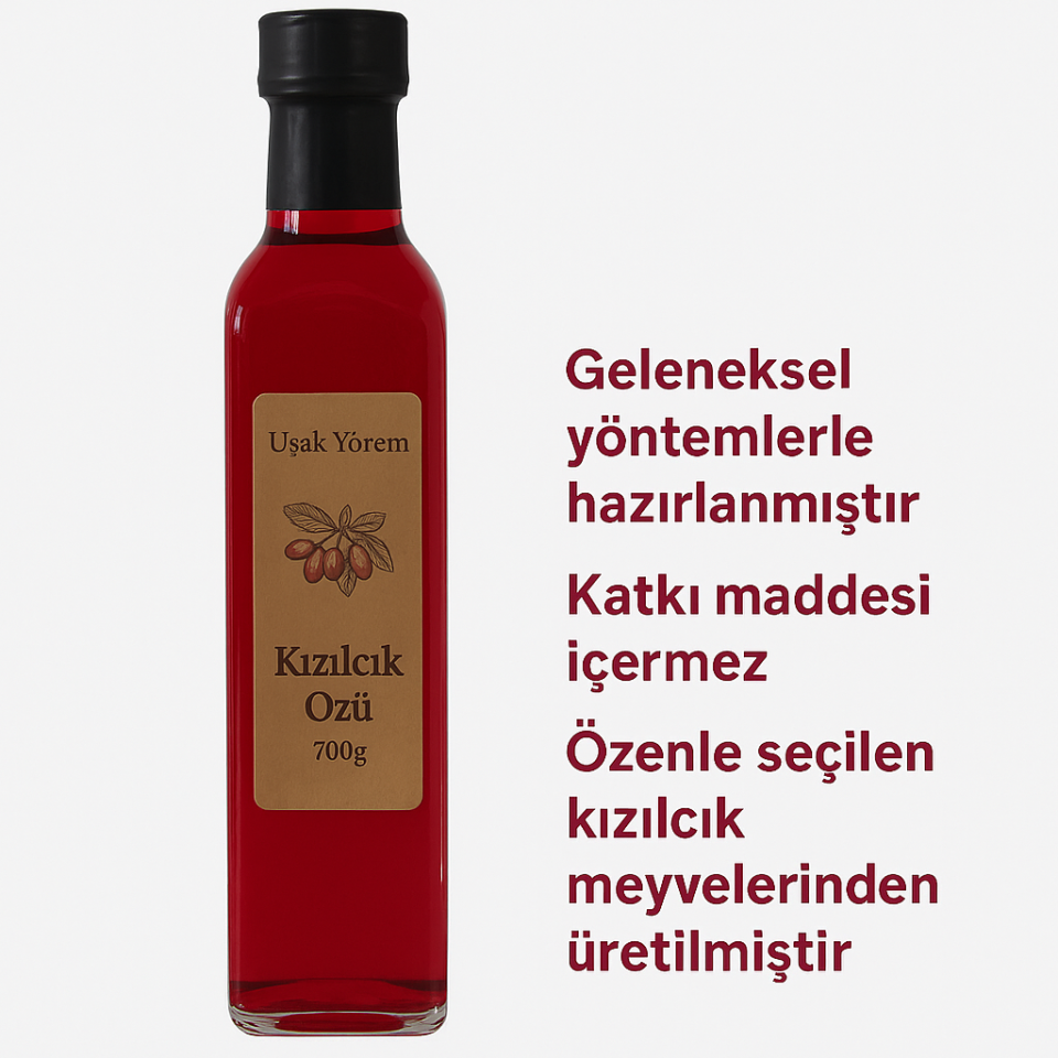 Kızılcık Özü  Uşak Yörem 500 ml (şekerli)