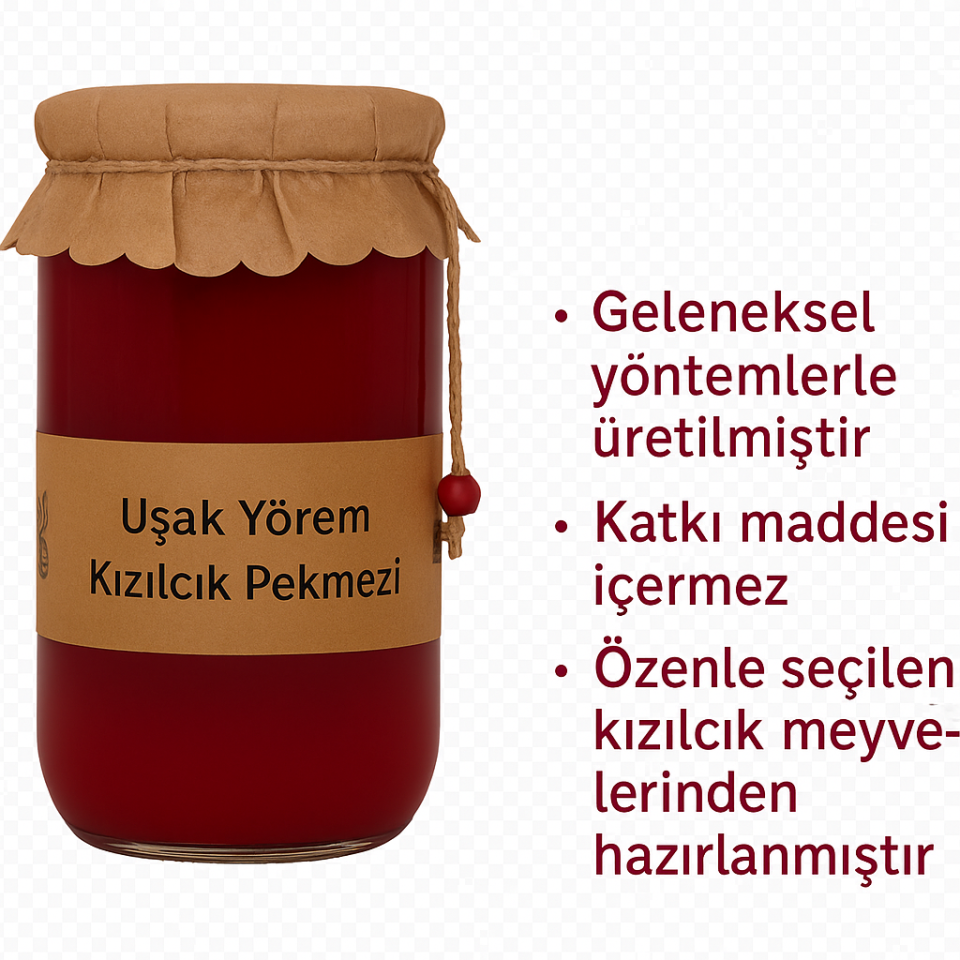 Kızılcık Pekmezi 800g Uşak Yörem