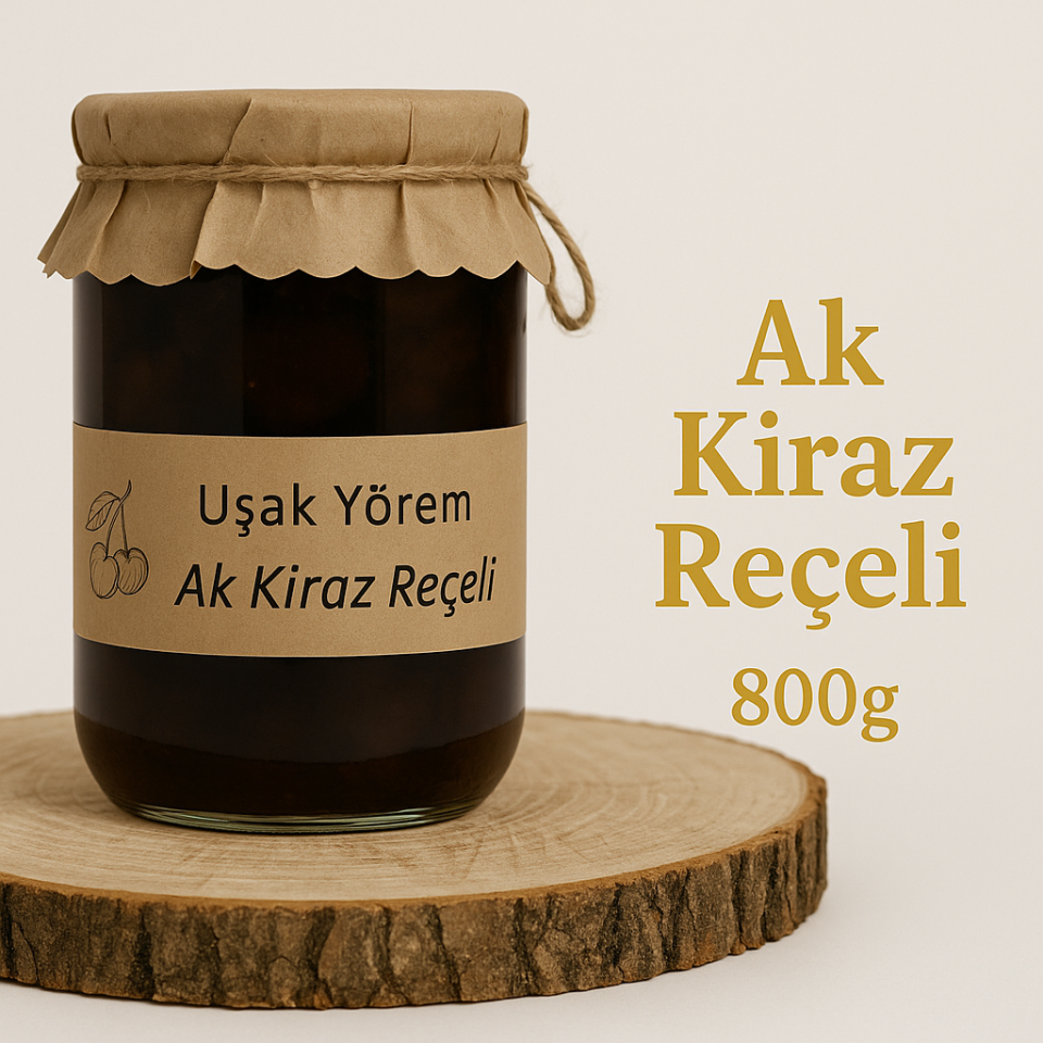 Ak Kiraz Reçeli 800g Uşak Yörem