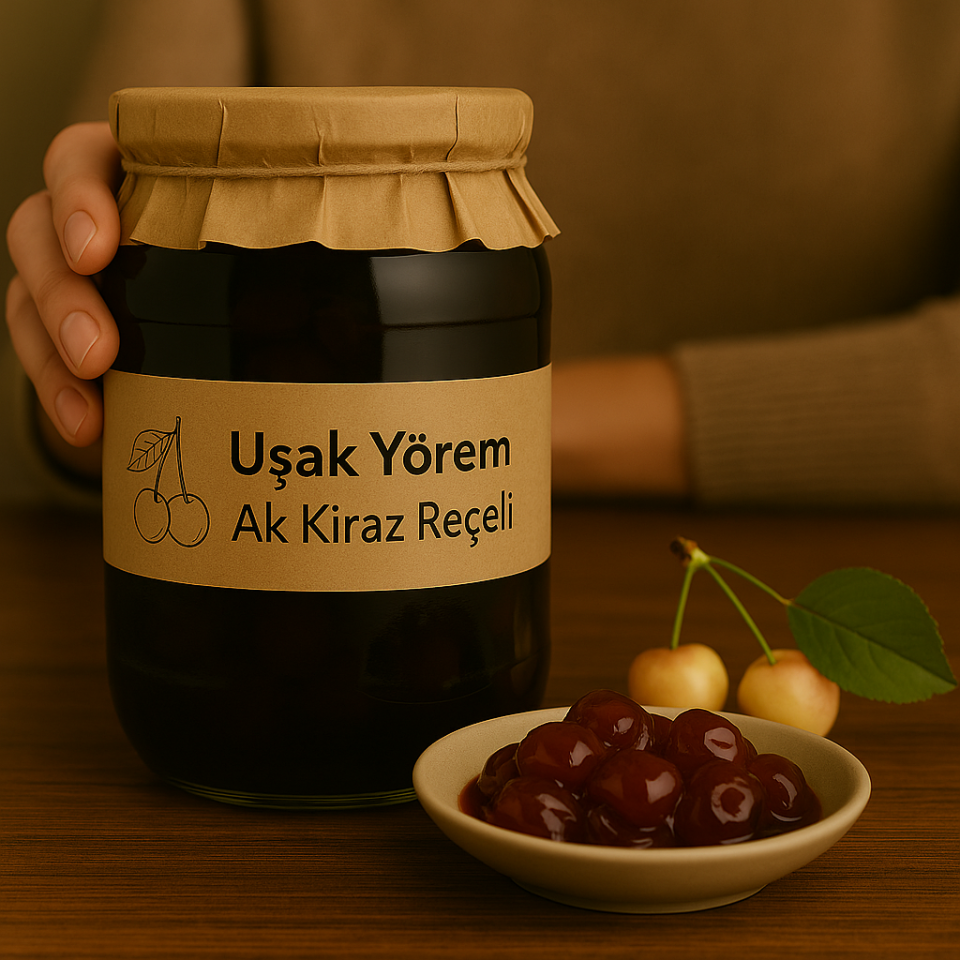 Ak Kiraz Reçeli 800g Uşak Yörem