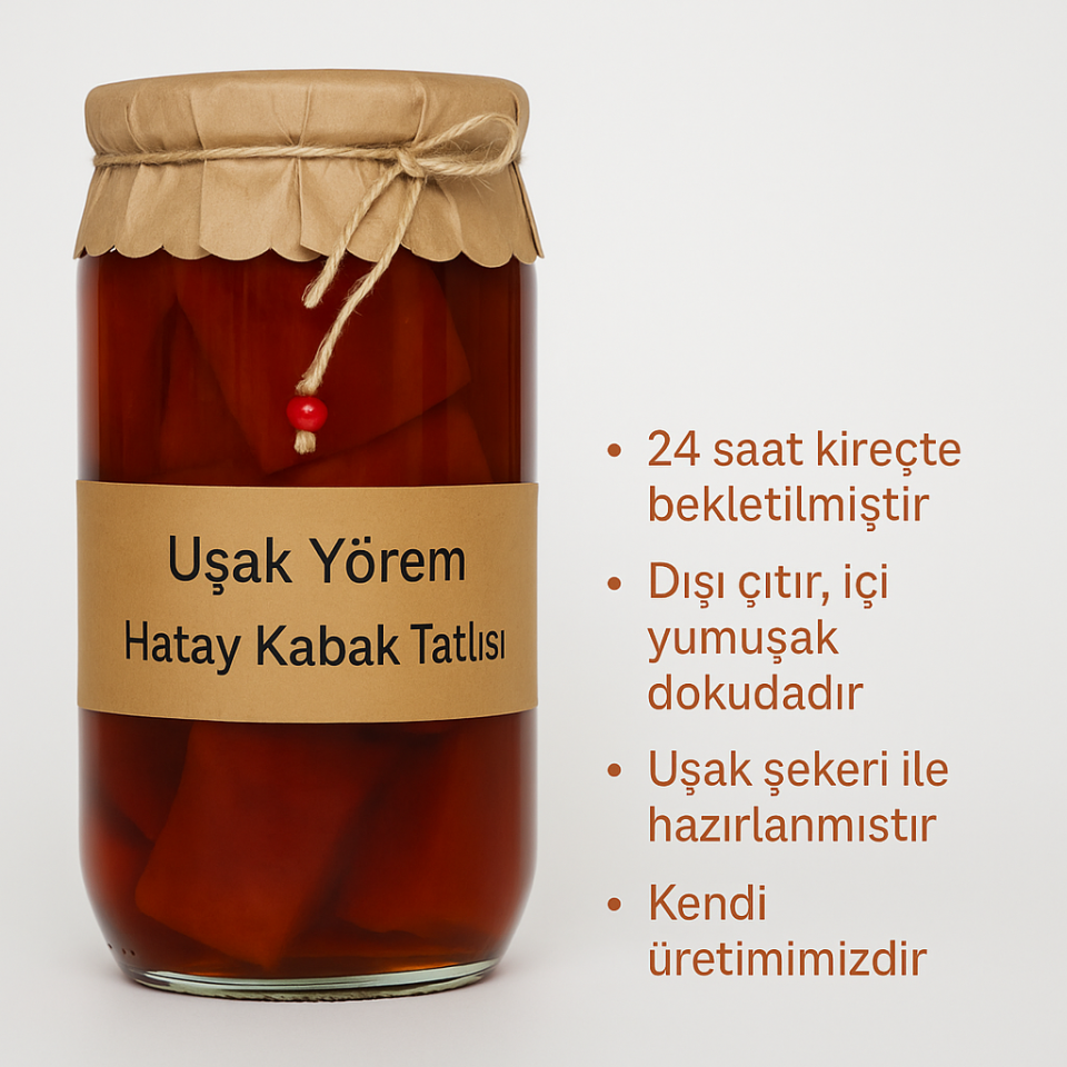 Hatay Çıtır Kabak Tatlısı 1250 gram Uşak Yörem