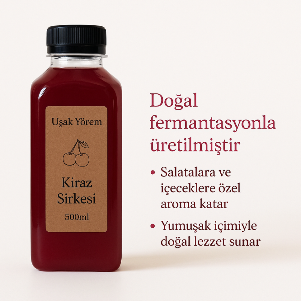Kiraz Sirkesi 500 ml Ev Yapımı Uşak Yörem