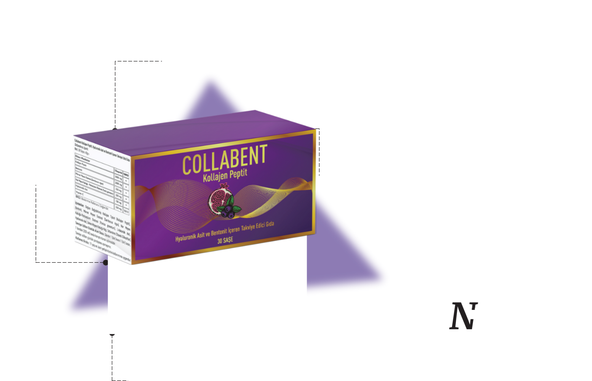 Collabent Hyaluronik Asit ve Bentonit İçeren Takviye Edici Gıda 15 Şaşe