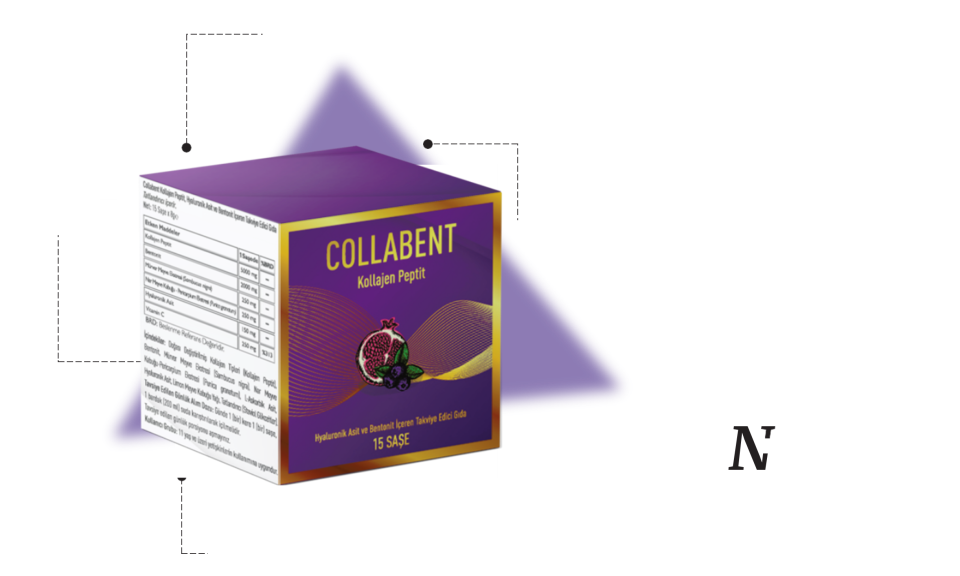 Collabent Hyaluronik Asit ve Bentonit İçeren Takviye Edici Gıda 15 Şaşe