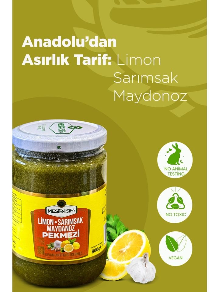 Mesir-i Şifa Limon Sarımsak Maydanoz Pekmezi 800 Gram